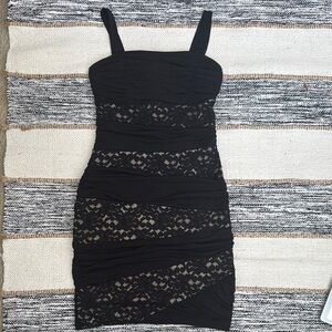 Enfocus Studio Black Bodycon Dress Square Neck Cocktail